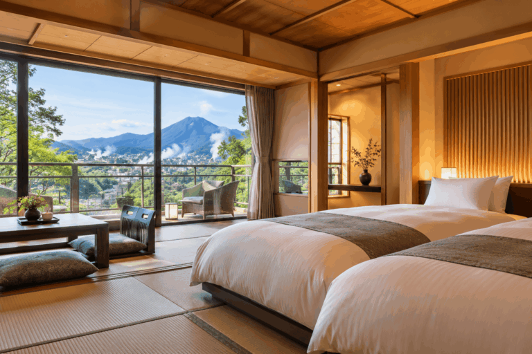 山を望む旅館の客室イメージ